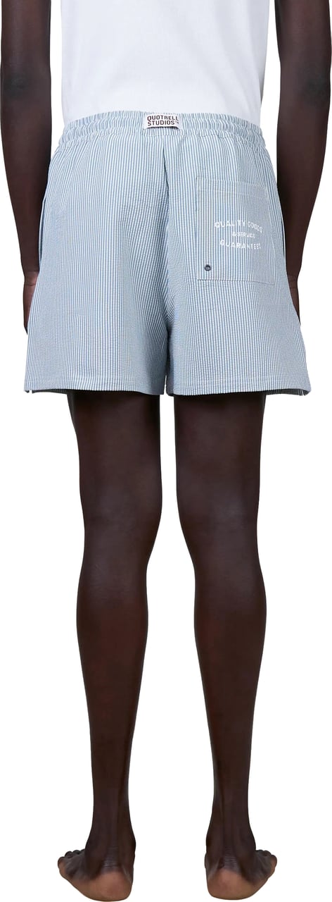 Quotrell Structure Swimshort | Blue Striped Blauw