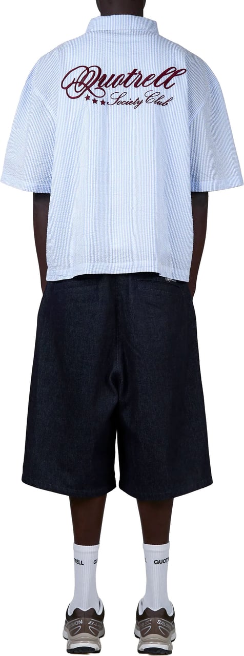 Quotrell Christian Shirt | Blue/white Blauw