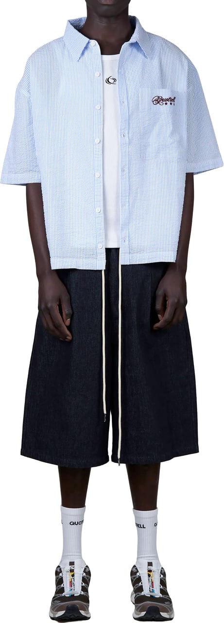 Quotrell Christian Shirt | Blue/white Blauw