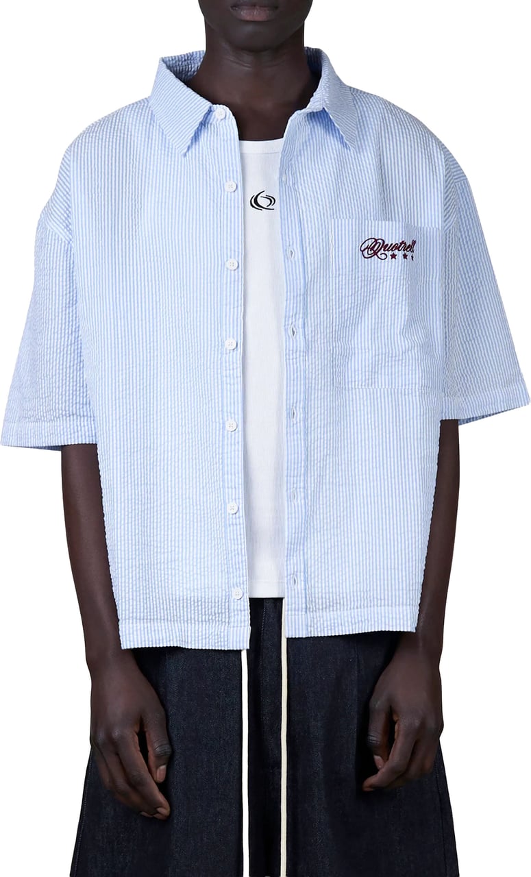 Quotrell Christian Shirt | Blue/white Blauw