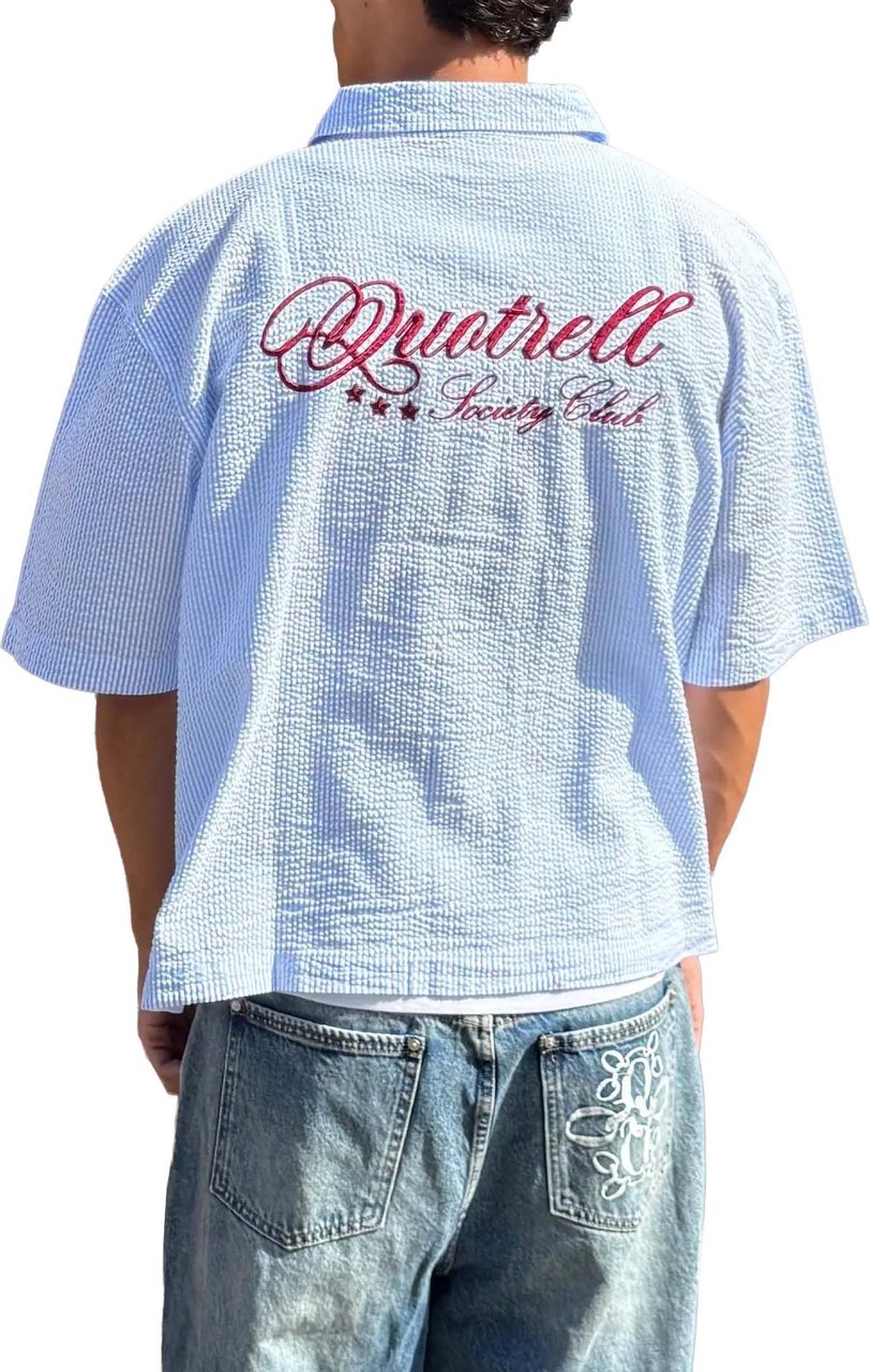 Quotrell Christian Shirt | Blue/white Blauw
