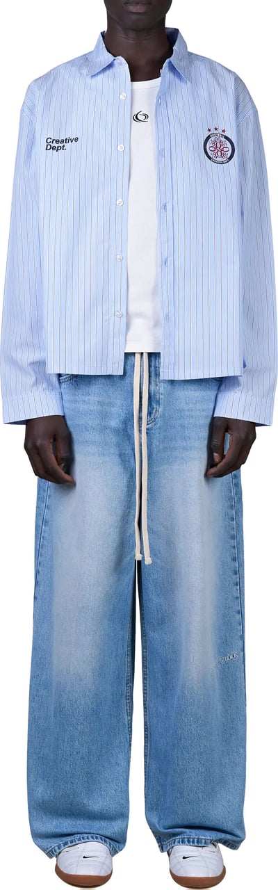 Quotrell Club Shirt | Blue Striped Blauw