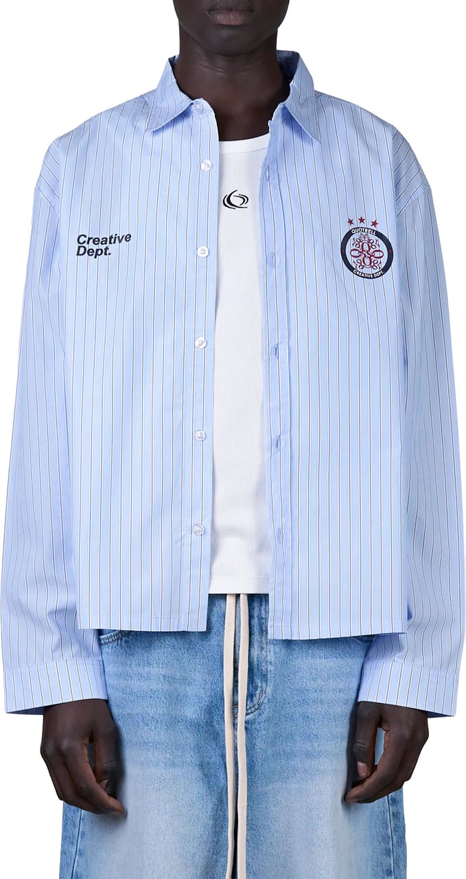 Quotrell Club Shirt | Blue Striped Blauw
