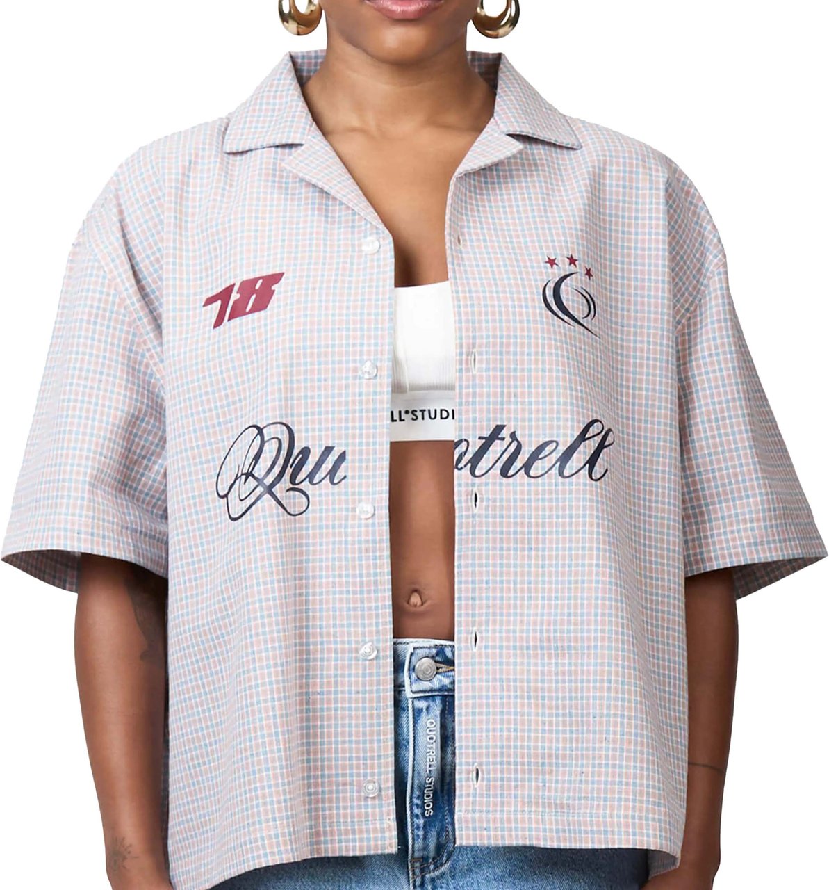 Quotrell Formento Shirt | Pink/blue Roze