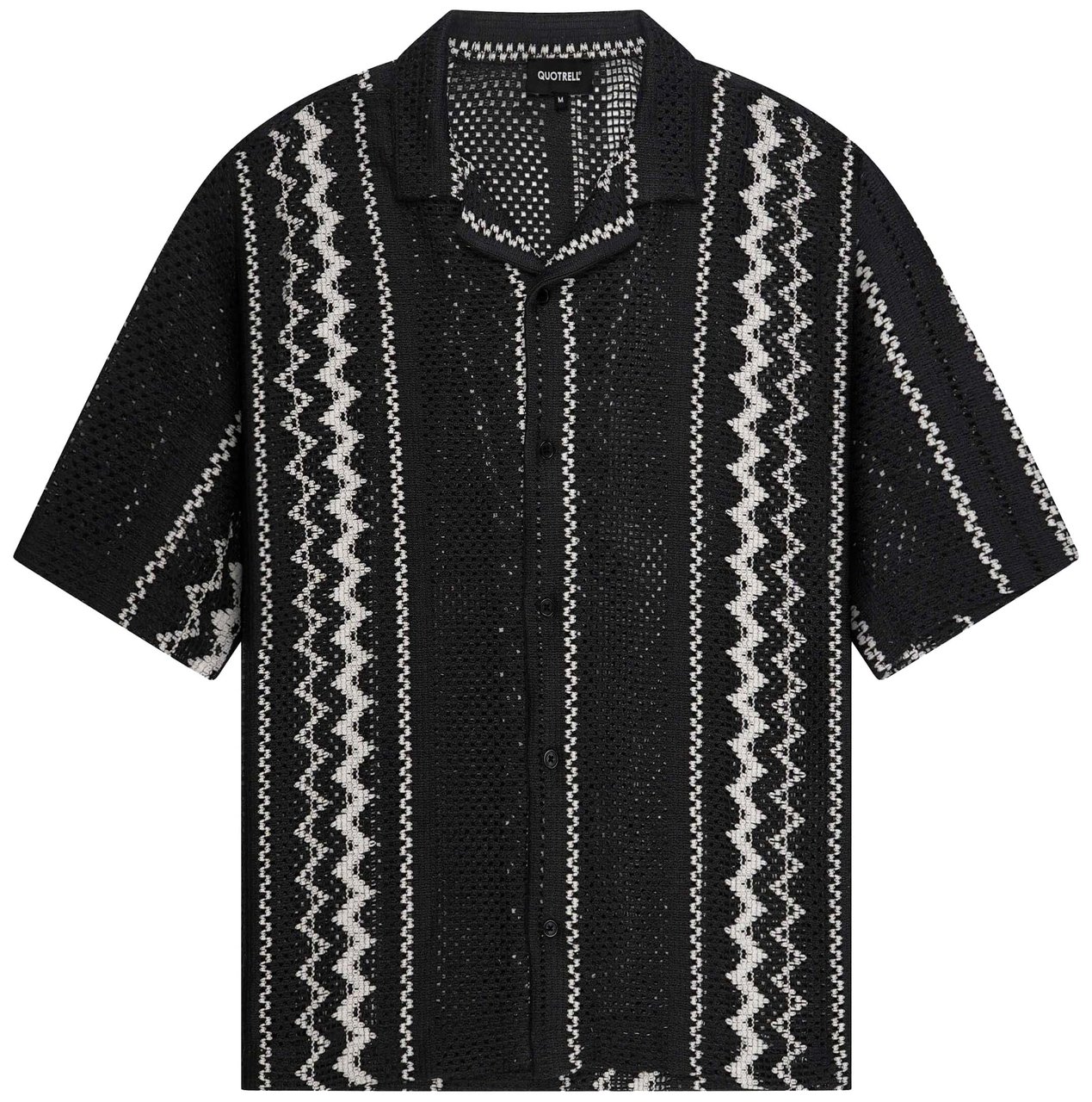 Quotrell Granada Shirt | Black/off White Zwart