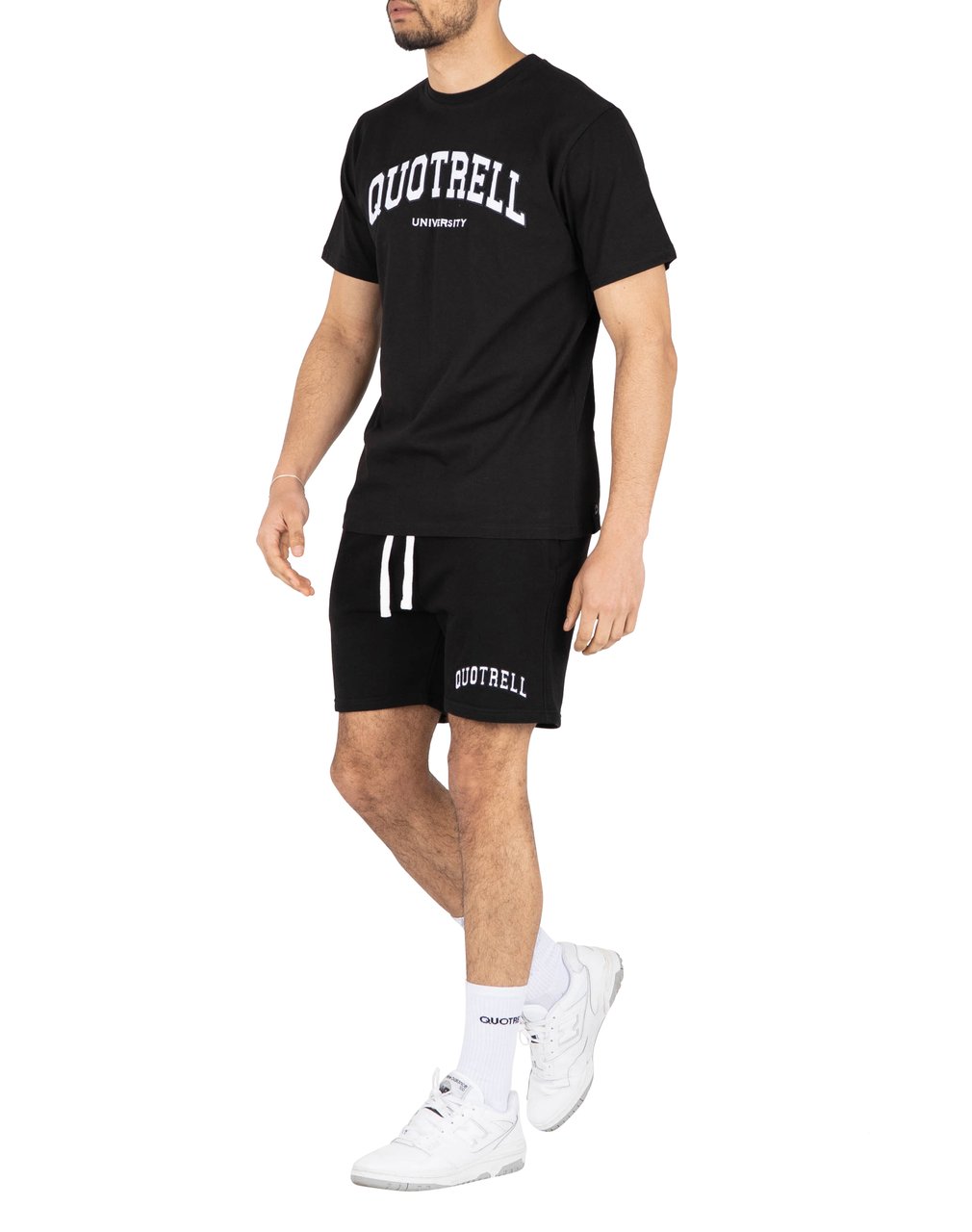Quotrell University Shorts | Black/white Zwart