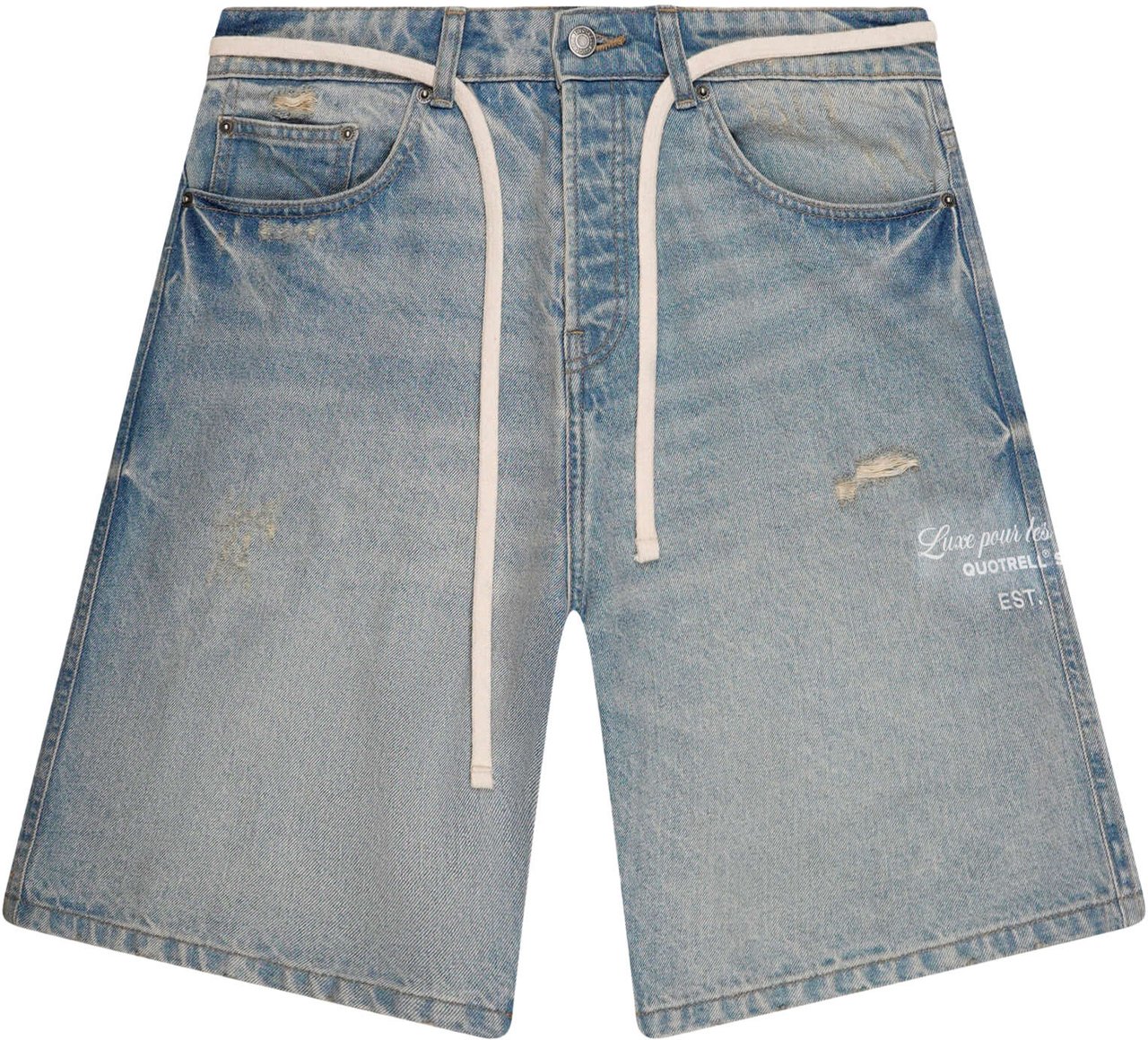 Quotrell Ray Denim Shorts | Light Blue Blauw