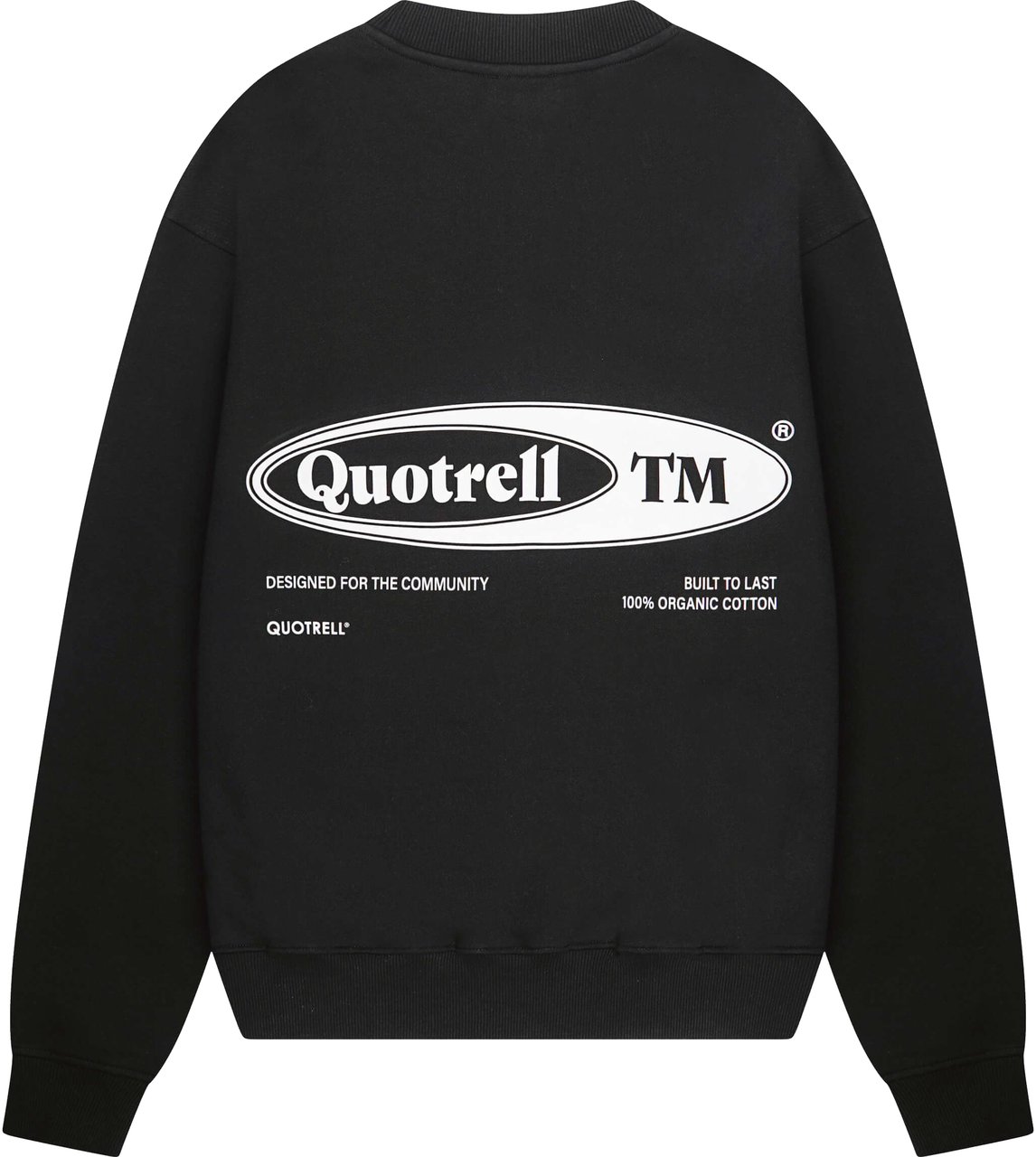 Quotrell Emblem Crewneck | Black/white Zwart