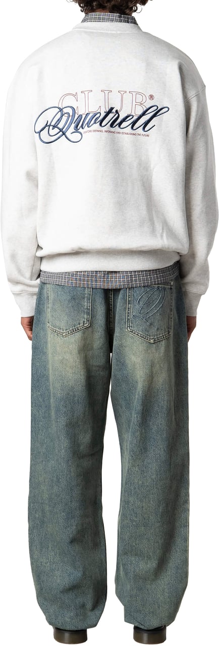 Quotrell Futura Crewneck | Light Grey Melee/blu Grijs