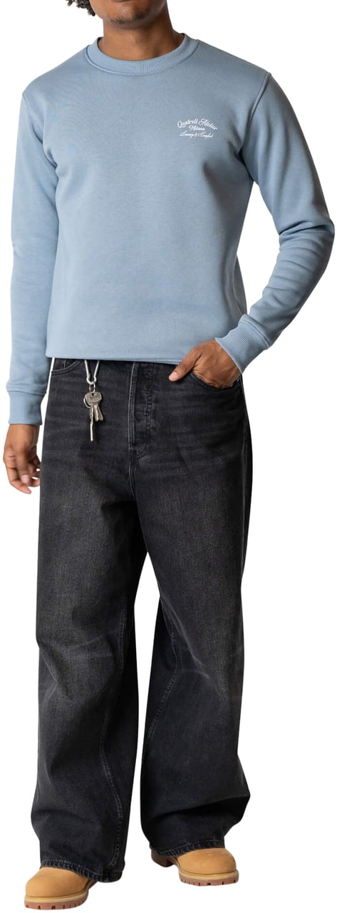 Quotrell Atelier Milano Crewneck | Muted Blue/white Blauw
