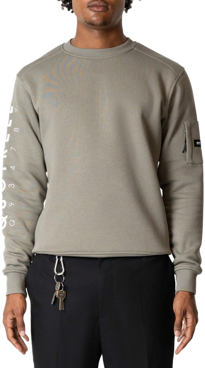 Quotrell Defender Crewneck | Faded Olive/white Groen