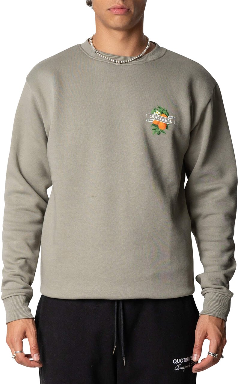 Quotrell Mineola Crewneck | Faded Olive/white Groen