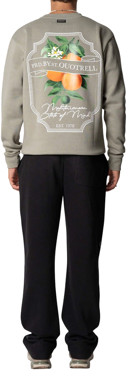 Quotrell Mineola Crewneck | Faded Olive/white Groen