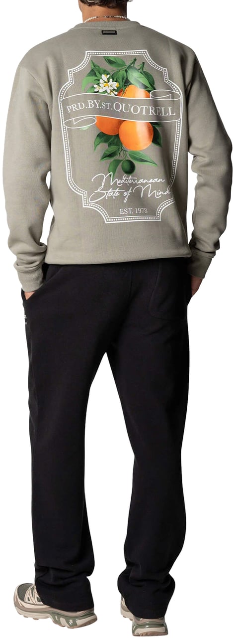 Quotrell Mineola Crewneck | Faded Olive/white Groen