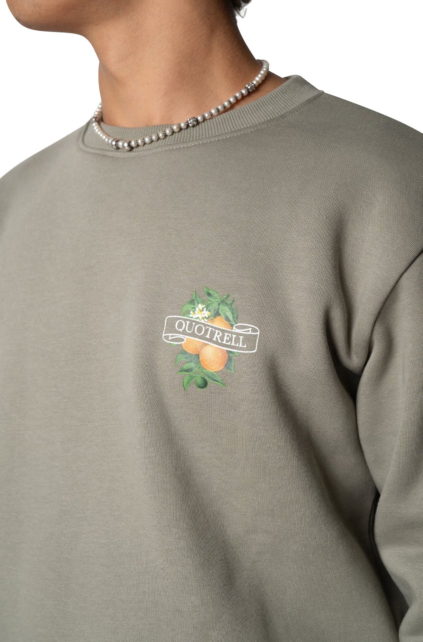 Quotrell Mineola Crewneck | Faded Olive/white Groen