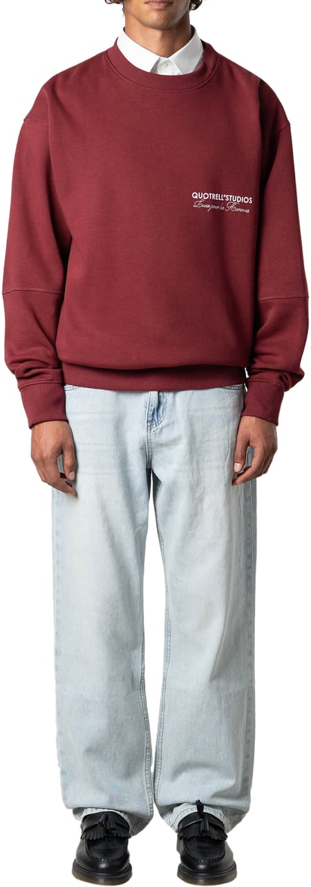 Quotrell Studios Crewneck | Bordeaux/white Rood
