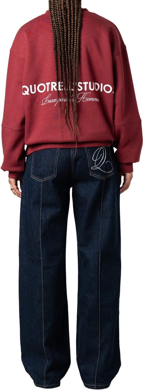 Quotrell Studios Crewneck | Bordeaux/white Rood