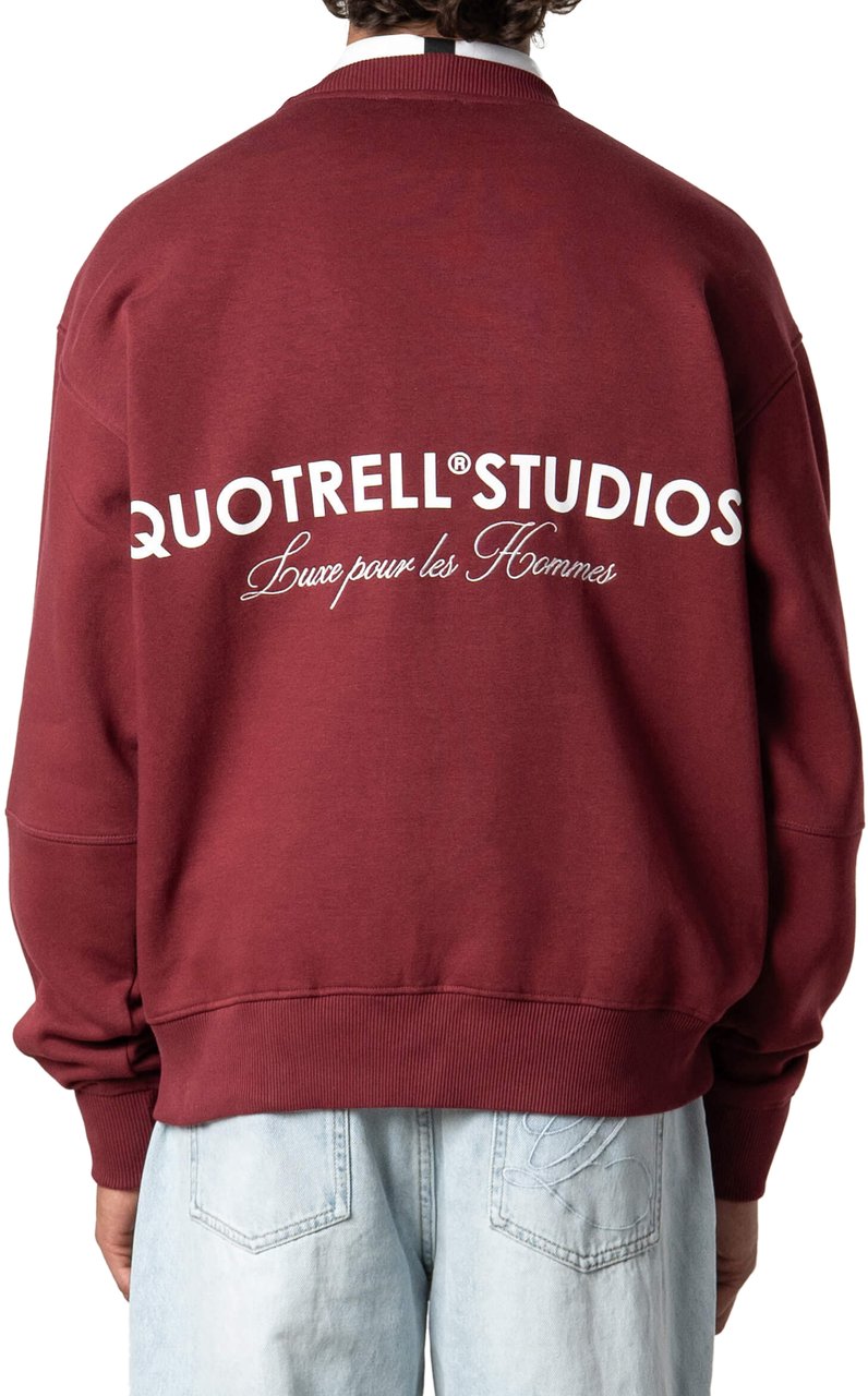 Quotrell Studios Crewneck | Bordeaux/white Rood