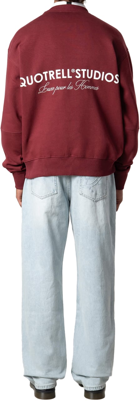 Quotrell Studios Crewneck | Bordeaux/white Rood