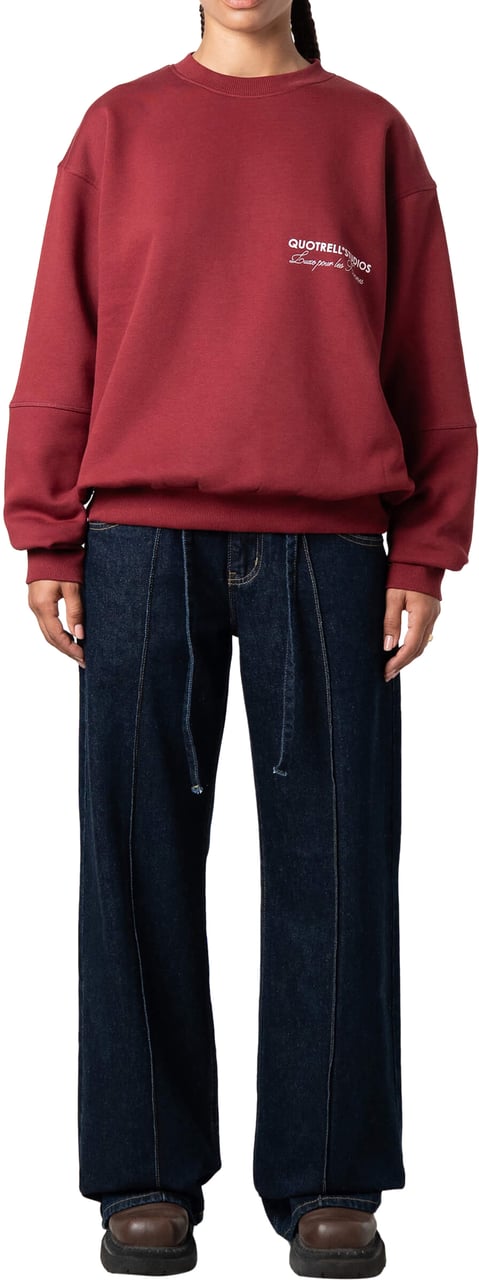 Quotrell Studios Crewneck | Bordeaux/white Rood