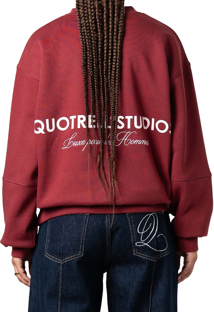 Quotrell Studios Crewneck | Bordeaux/white Rood