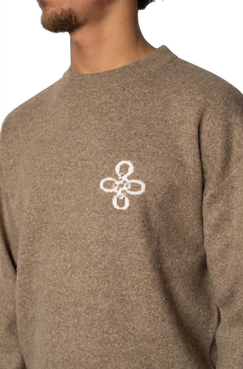 Quotrell Insignia Knitted Crewneck | Brown Melee Bruin