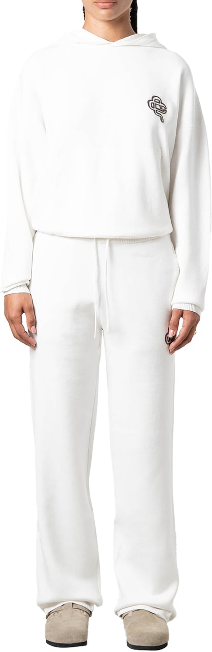 Quotrell Flo Knitted Hoodie | Off White/brown Wit
