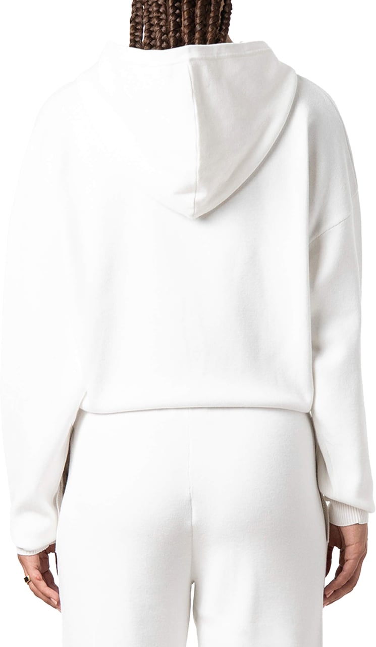 Quotrell Flo Knitted Hoodie | Off White/brown Wit