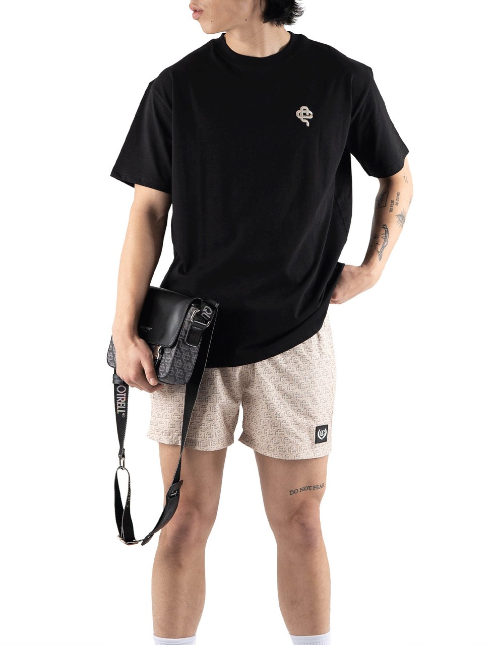 Quotrell Florence T-shirt | Black/sand Zwart