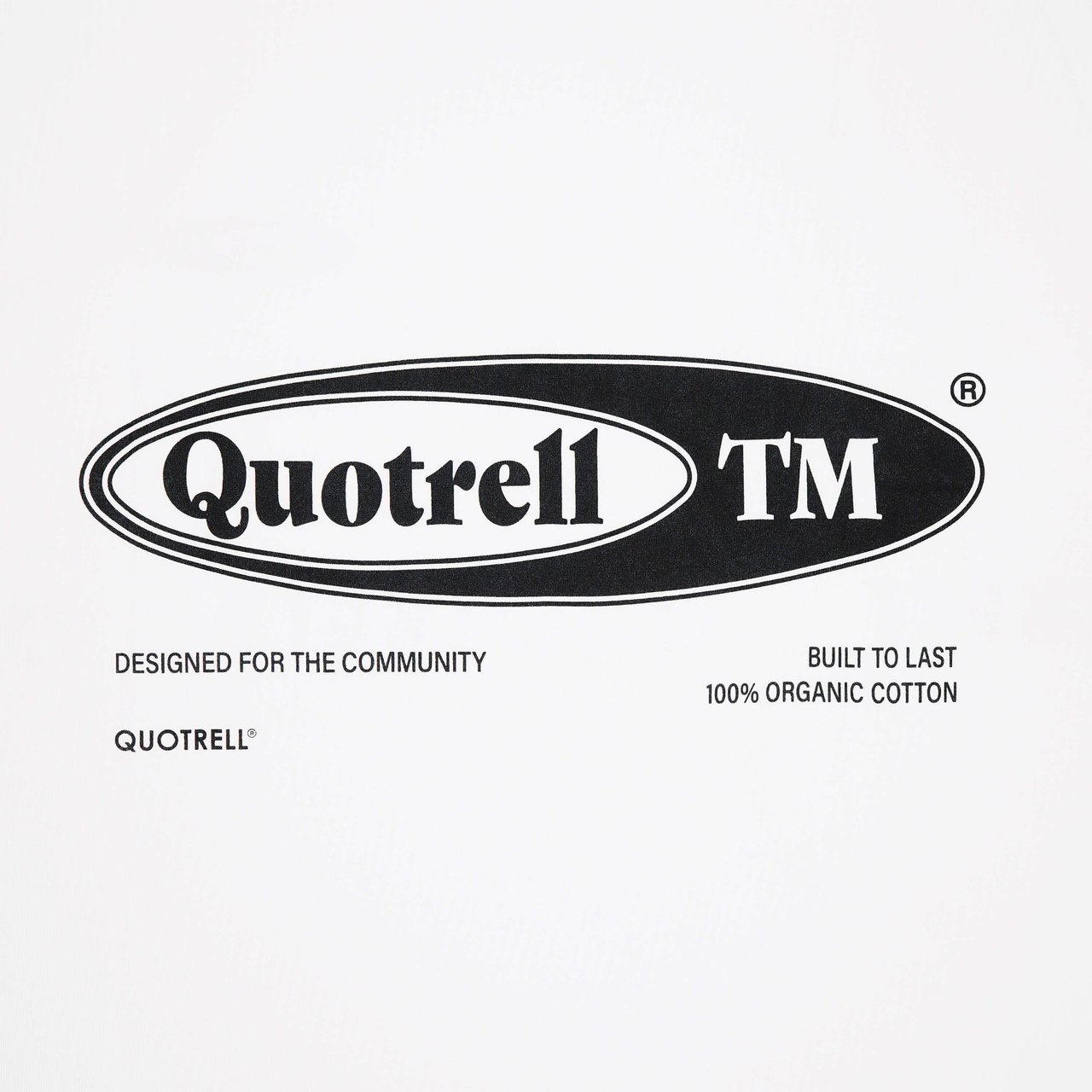 Quotrell Emblem Tee | White/black Wit