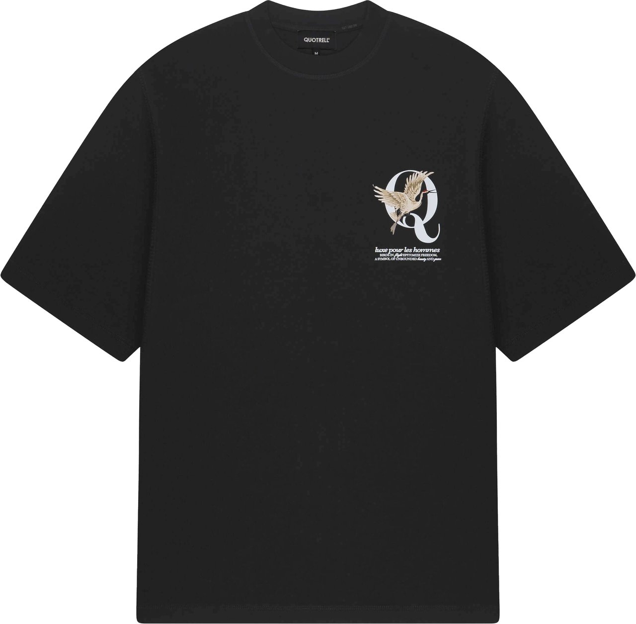 Quotrell Heron Tee | Black/white Zwart