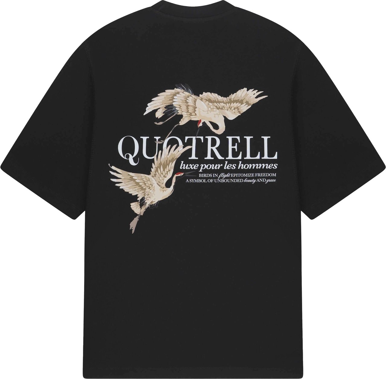 Quotrell Heron Tee | Black/white Zwart