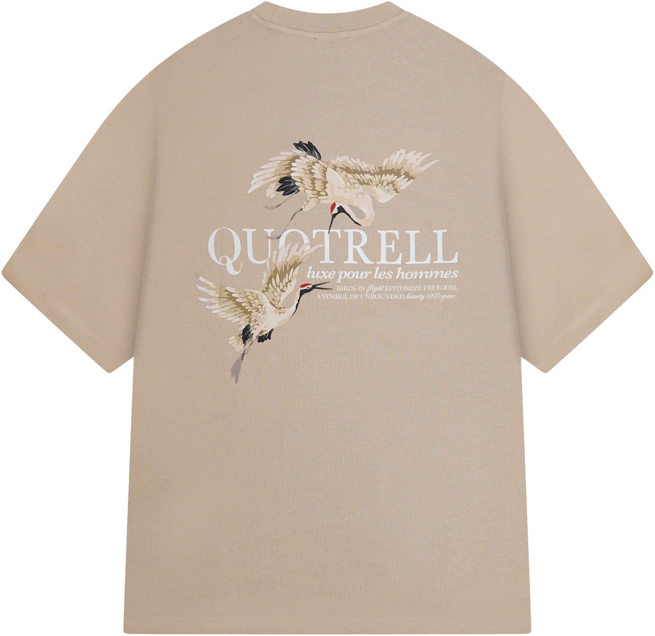 Quotrell Heron Tee | Greige/white Grijs
