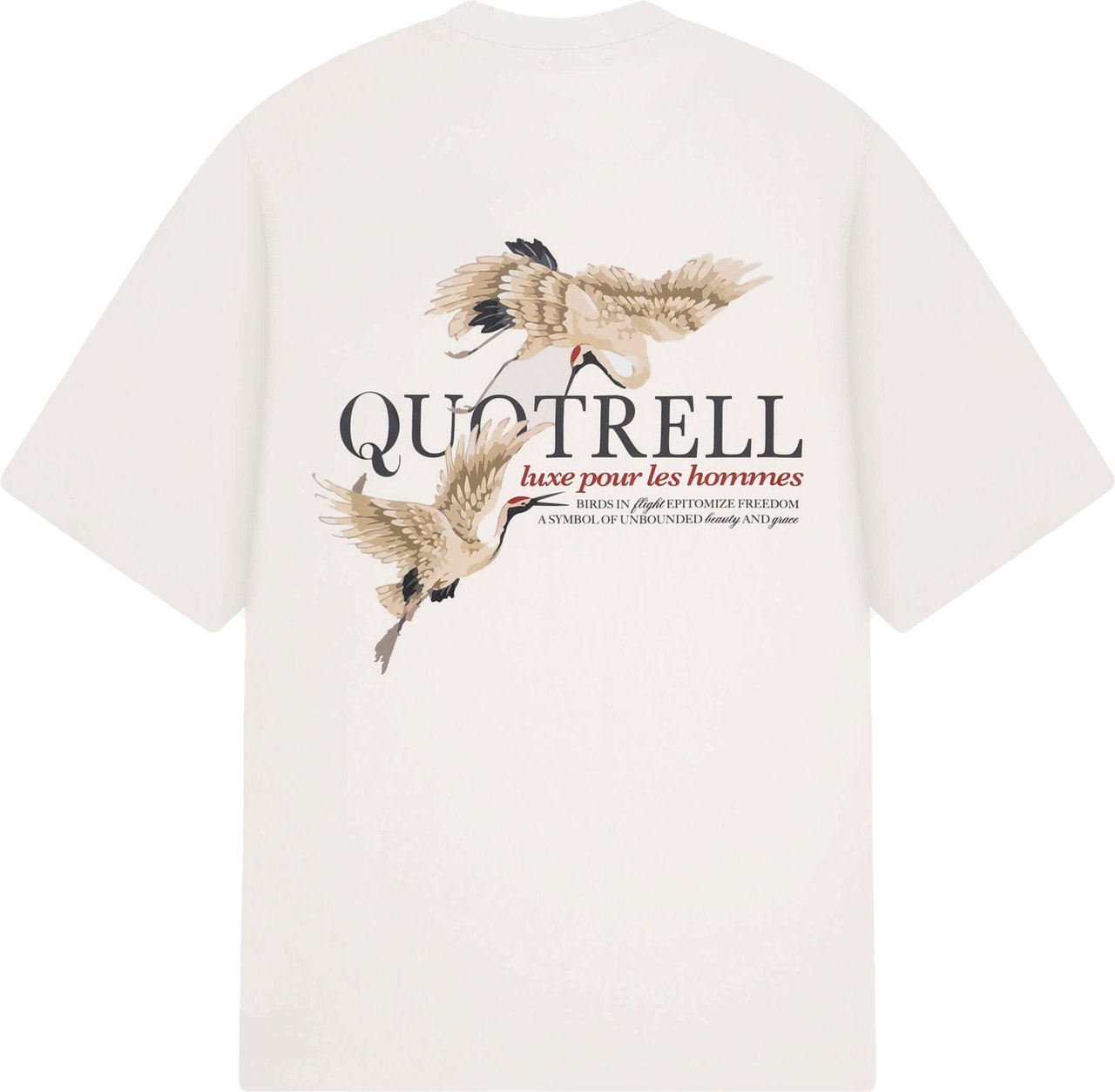 Quotrell Heron Tee | Off White/red Wit