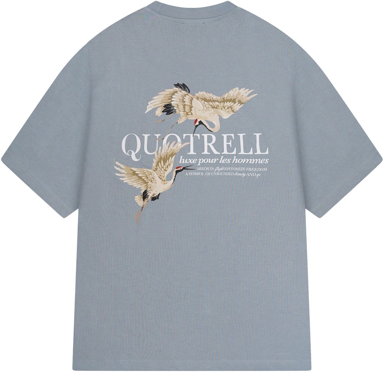 Quotrell Heron Tee | Faded Blue/white Blauw