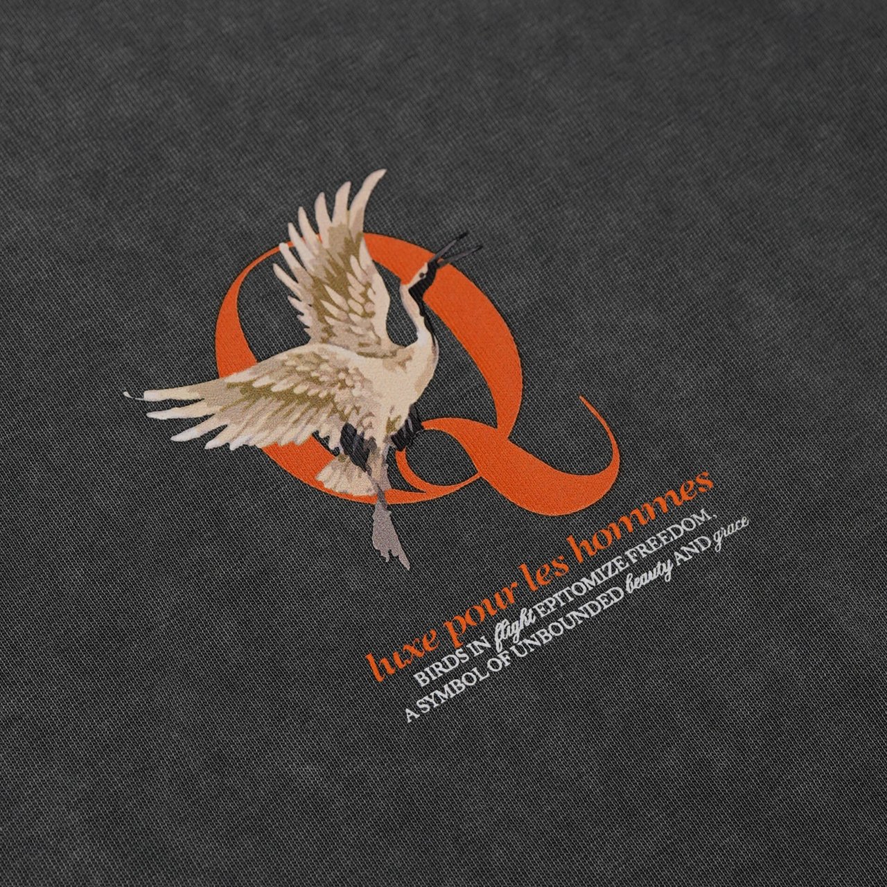 Quotrell Heron Tee | Acid Grey/orange Grijs