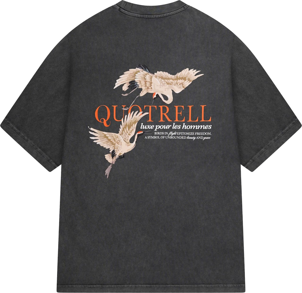 Quotrell Heron Tee | Acid Grey/orange Grijs