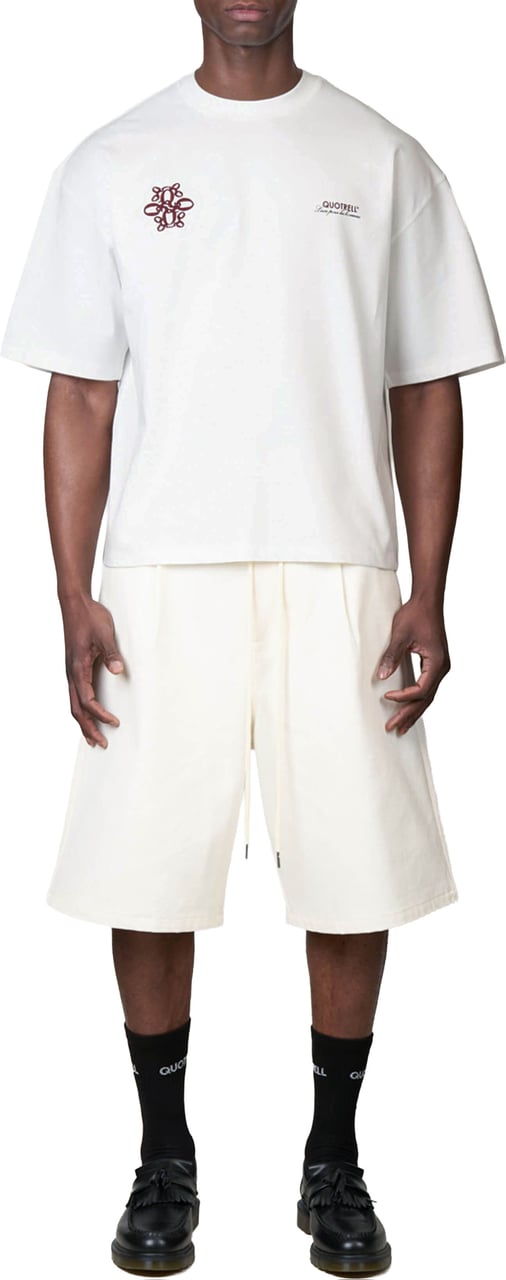 Quotrell Insignia Tee | White/red Wit