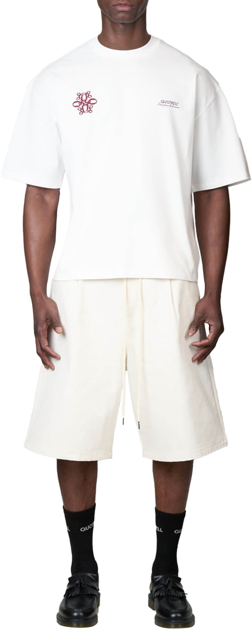 Quotrell Insignia Tee | White/red Wit