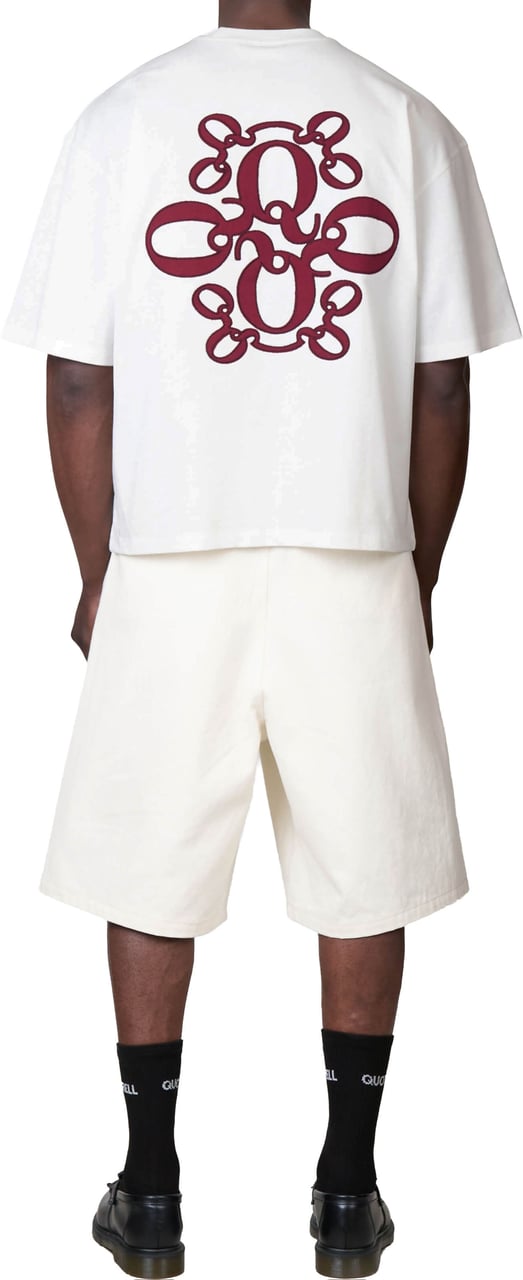 Quotrell Insignia Tee | White/red Wit