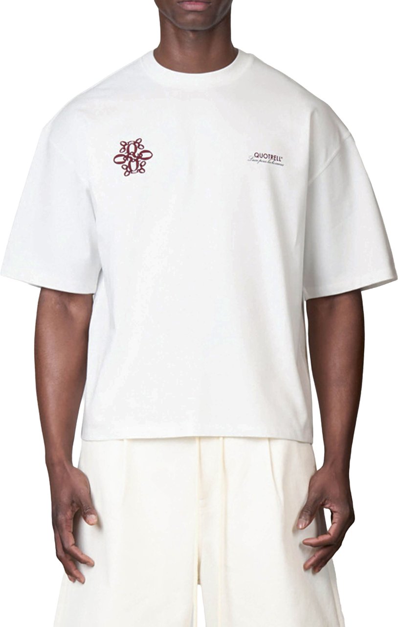 Quotrell Insignia Tee | White/red Wit