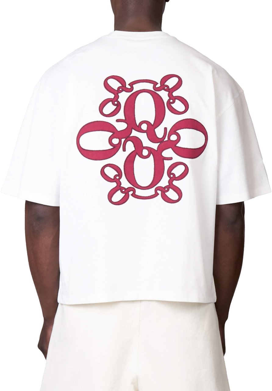 Quotrell Insignia Tee | White/red Wit