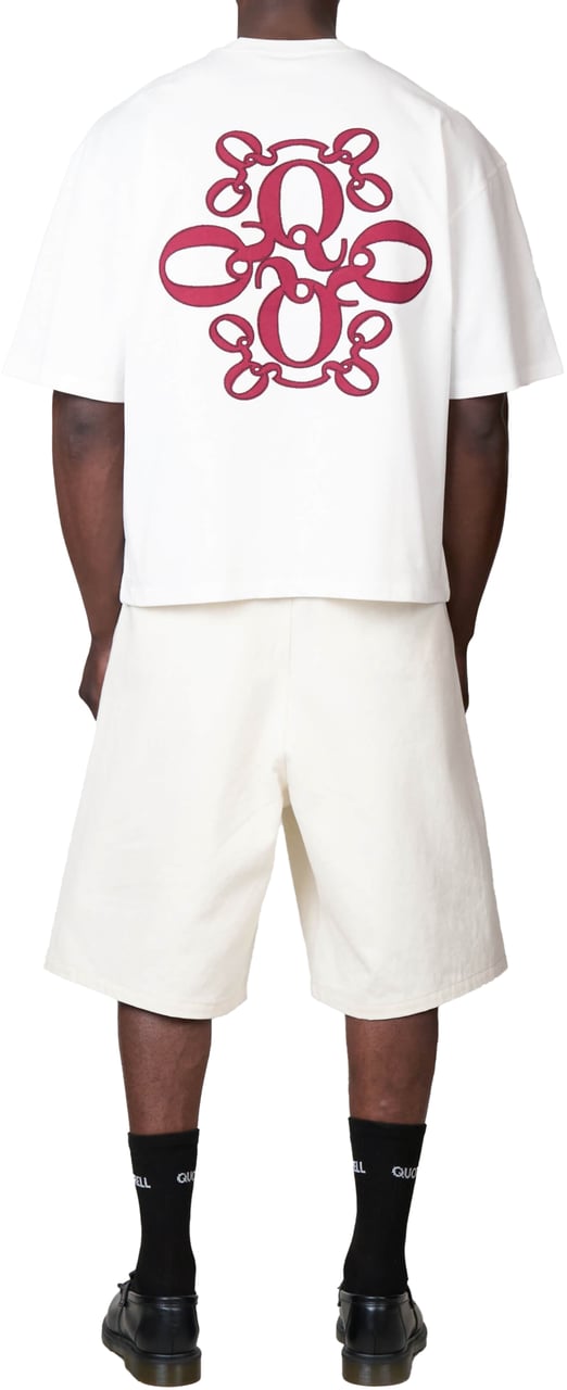 Quotrell Insignia Tee | White/red Wit
