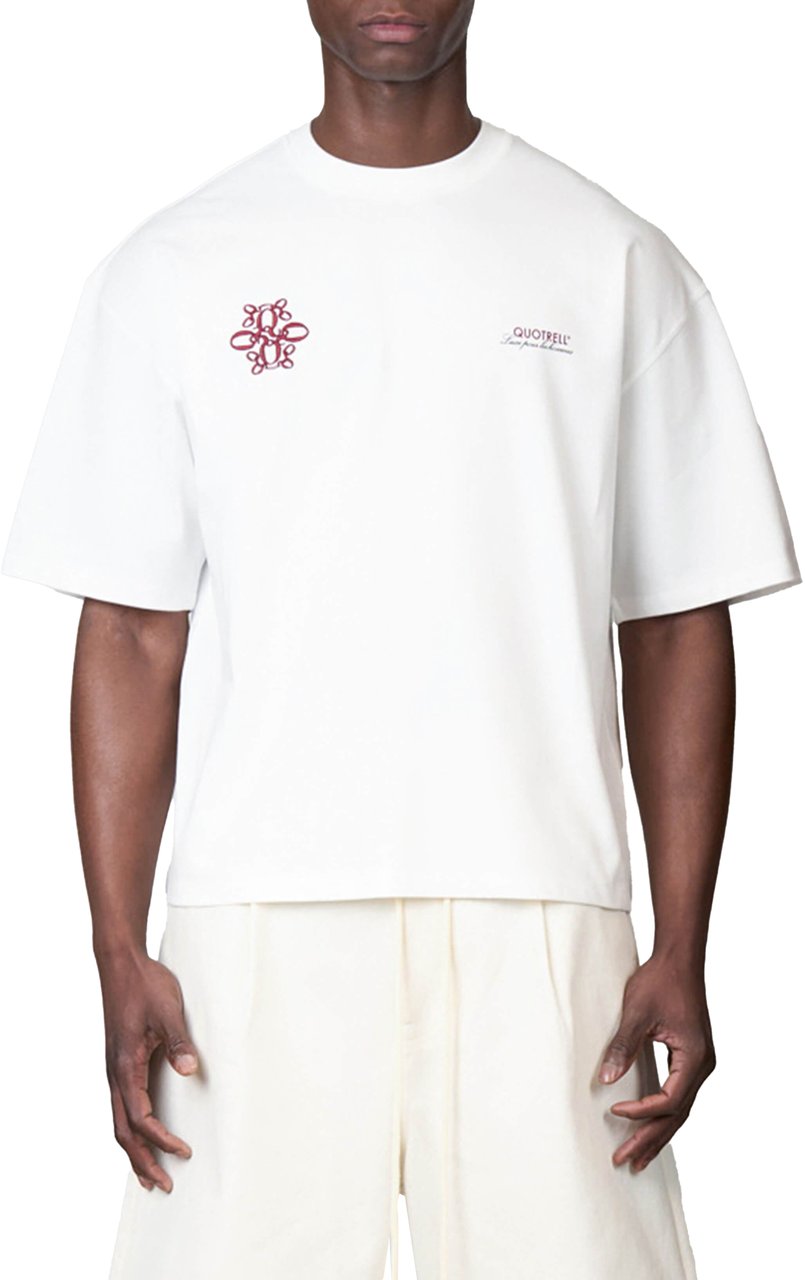 Quotrell Insignia Tee | White/red Wit
