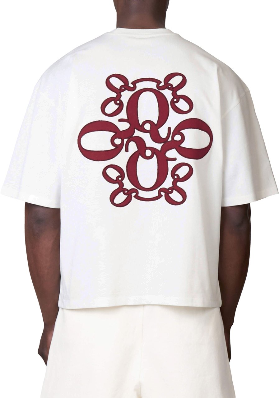Quotrell Insignia Tee | White/red Wit