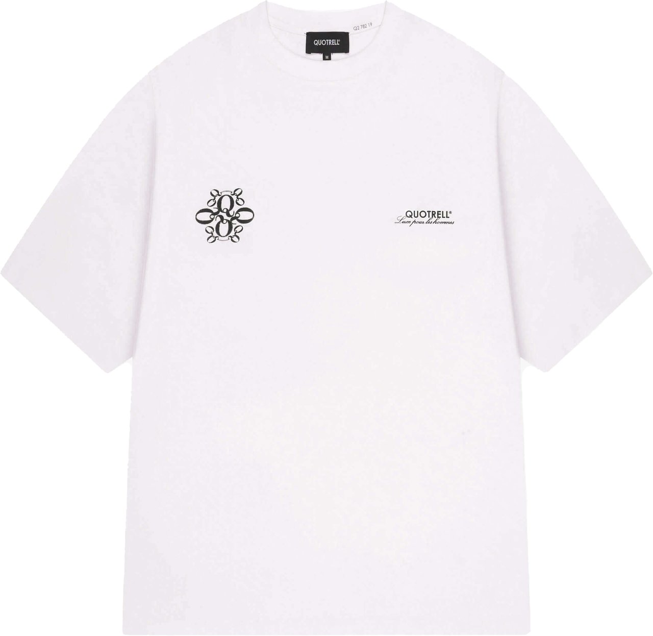 Quotrell Insignia Tee | White/black Wit