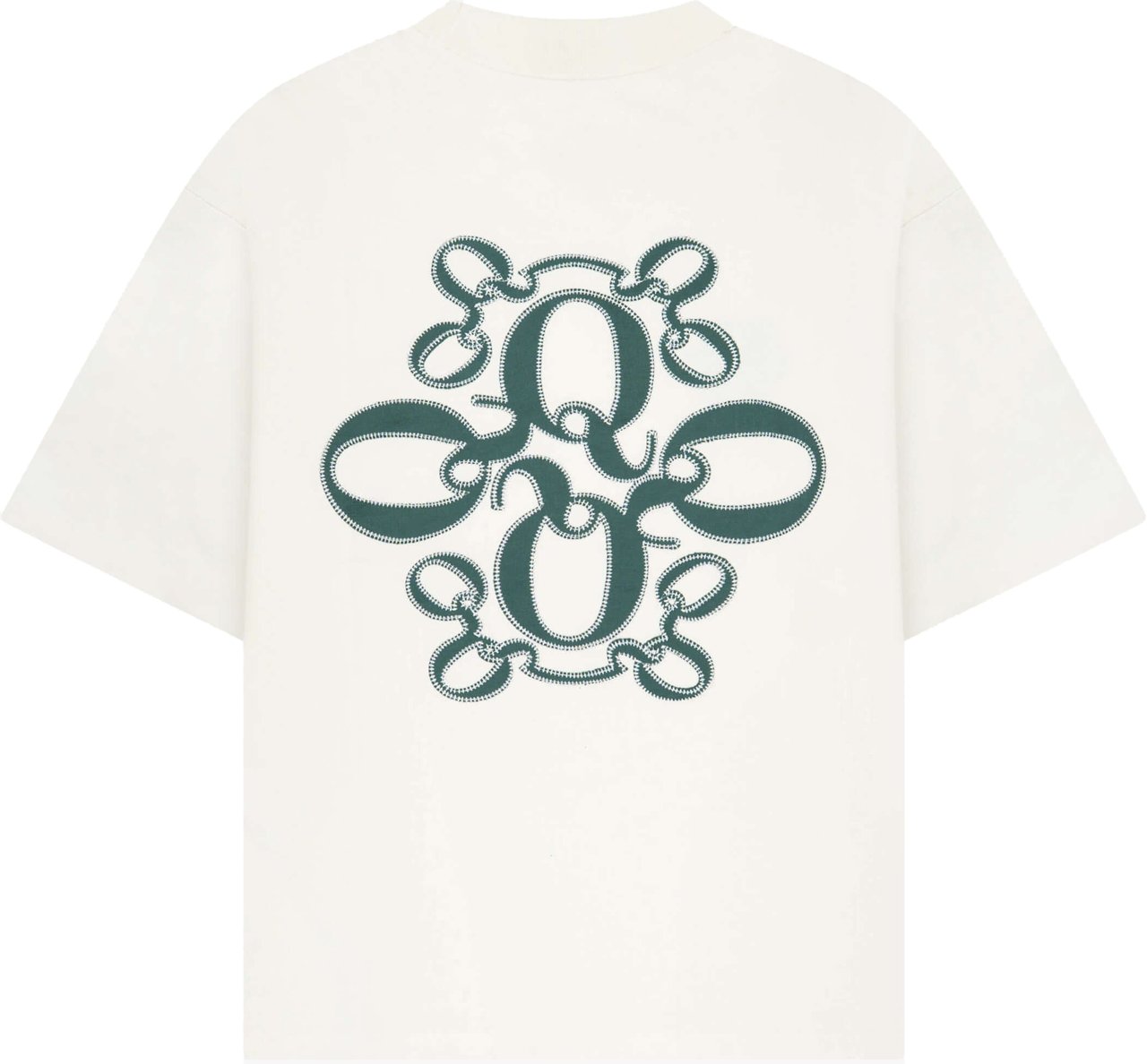 Quotrell Insignia Tee | Off White/teal Wit