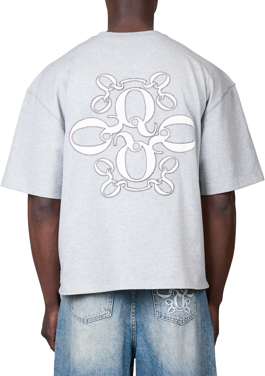 Quotrell Insignia Tee | Grey Melee/ White Grijs