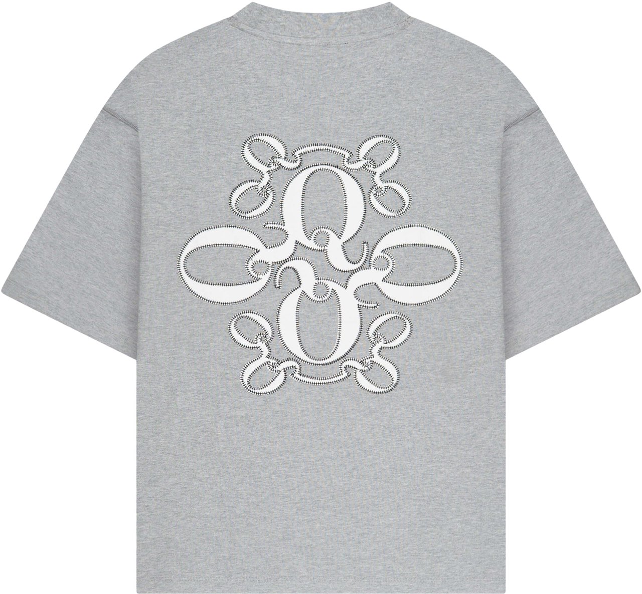 Quotrell Insignia Tee | Grey Melee/ White Grijs