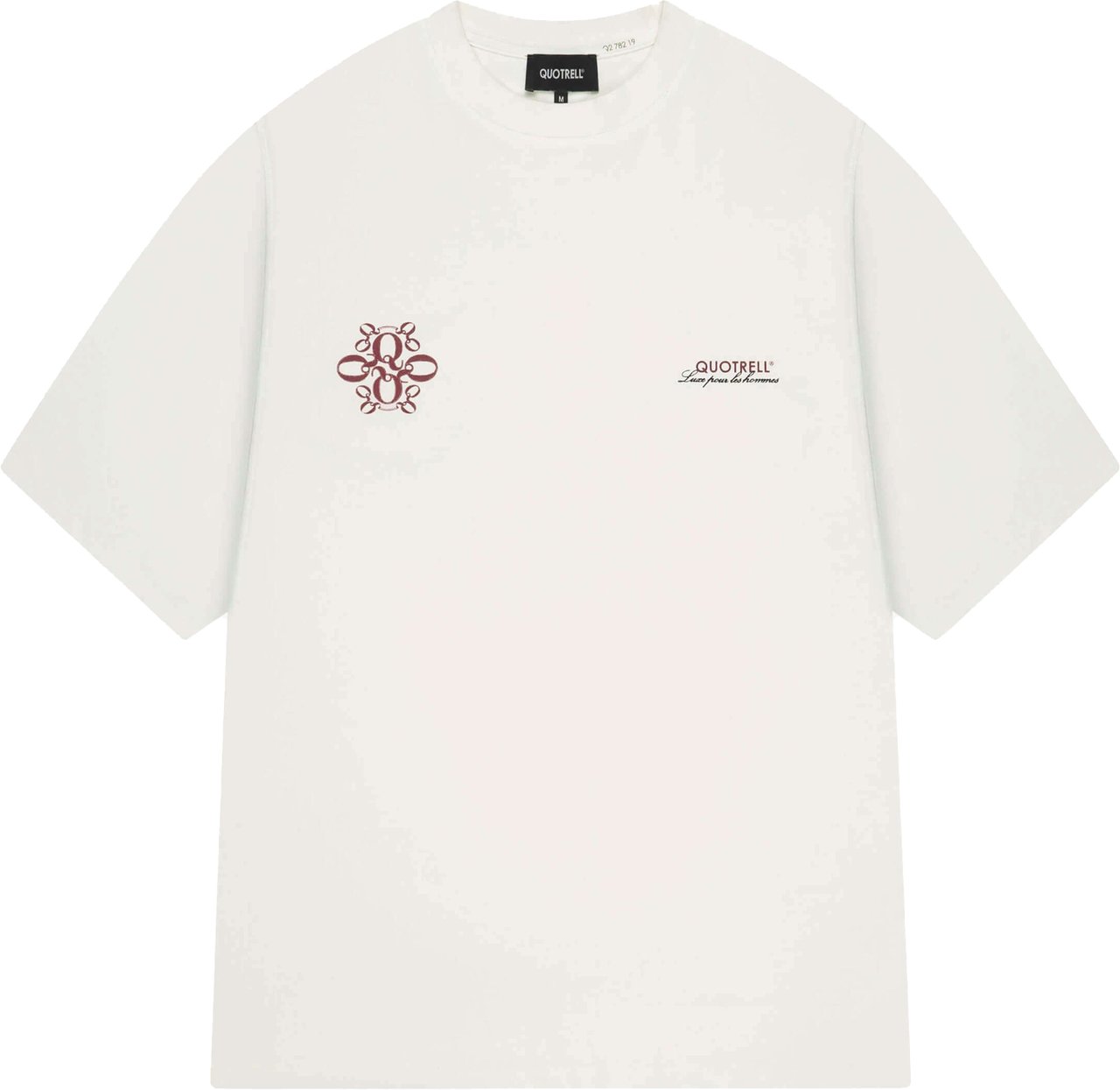 Quotrell Insignia Tee | Off White/red Wit